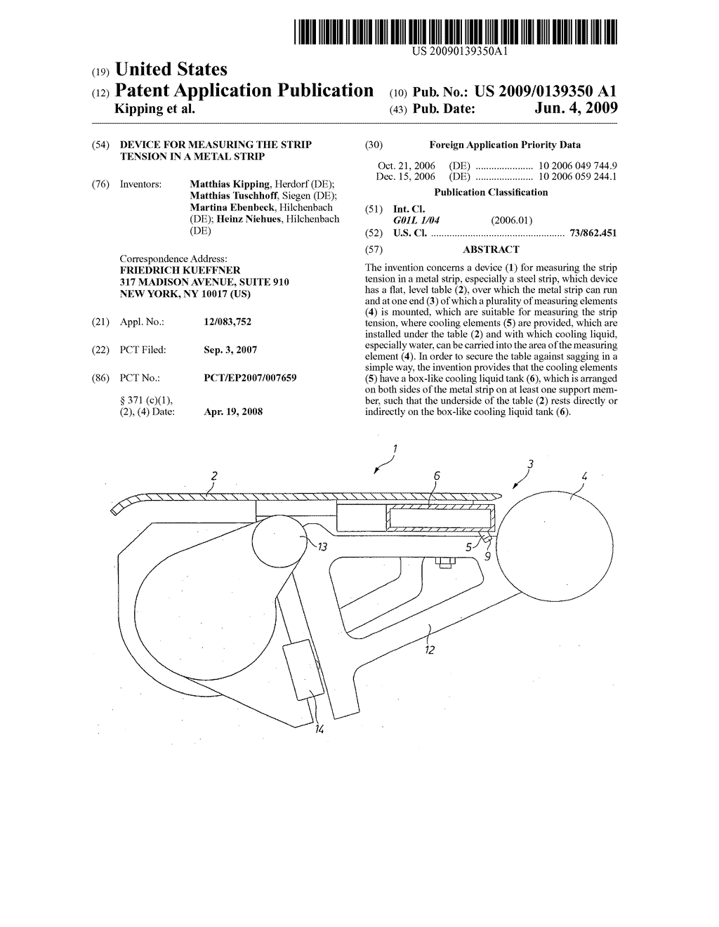 Device for Measuring the Strip Tension in a Metal Strip - diagram, schematic, and image 01