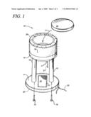 Cat tower with separable transportable bed, inset corrugate scratch pad/fabric base, and washable woven fabric covers diagram and image