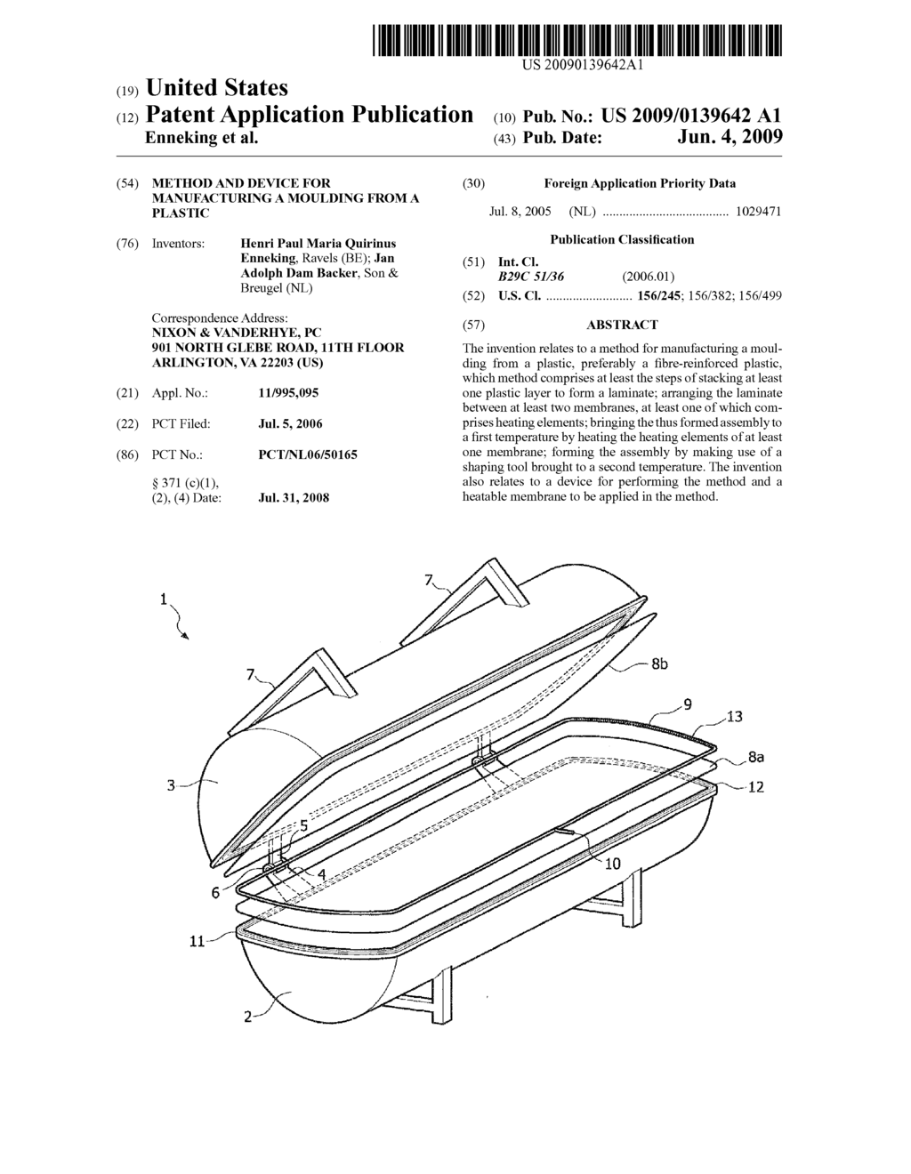 METHOD AND DEVICE FOR MANUFACTURING A MOULDING FROM A PLASTIC - diagram, schematic, and image 01