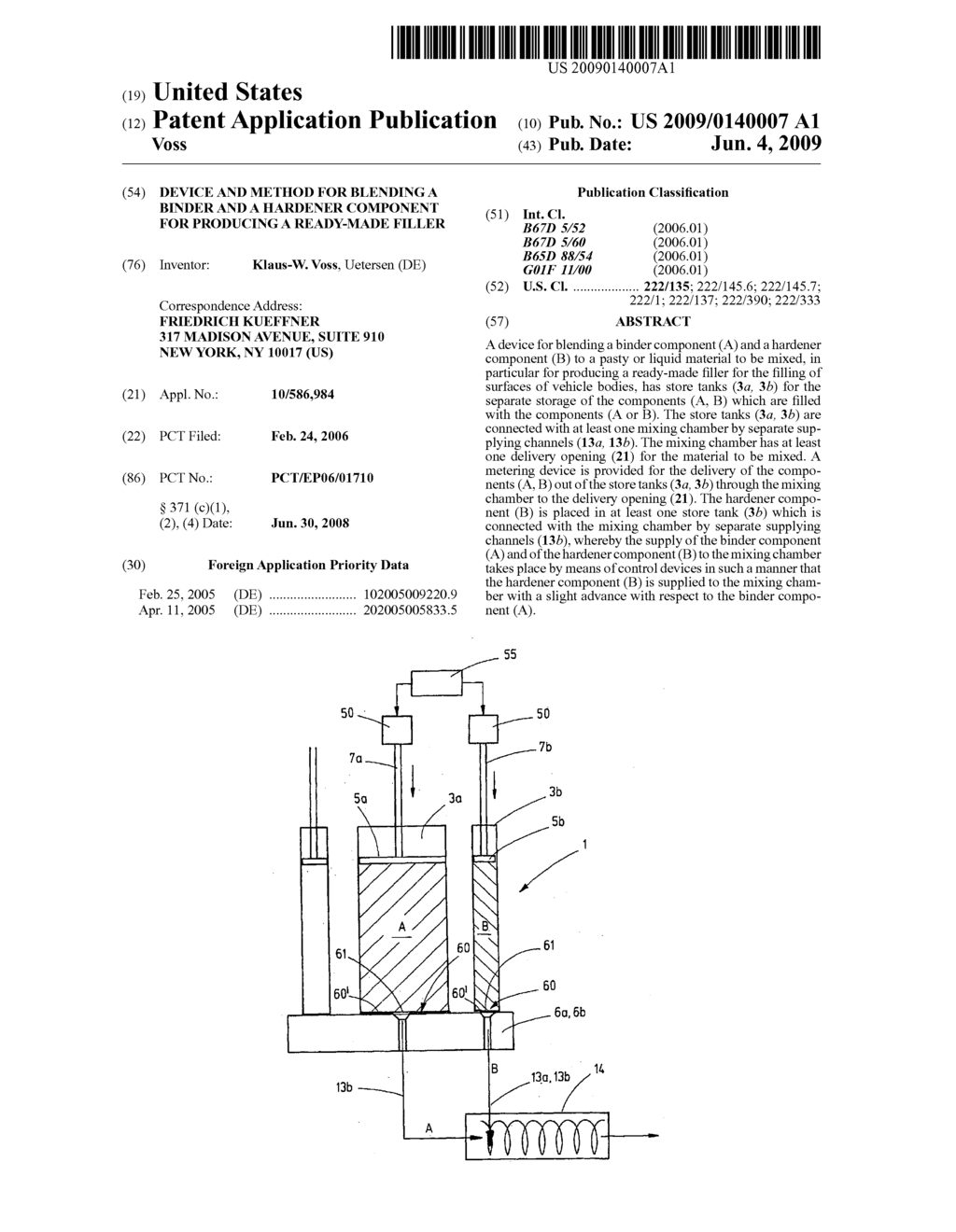 Device and method for blending a binder and a hardener component for producing a ready-made filler - diagram, schematic, and image 01