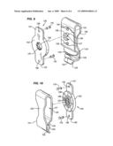 SELF-ADJUSTING HOLSTER PARTICULARLY ADAPTED FOR HOLDING IMPLEMENTS OF A WIDE RANGE OF SIZES diagram and image