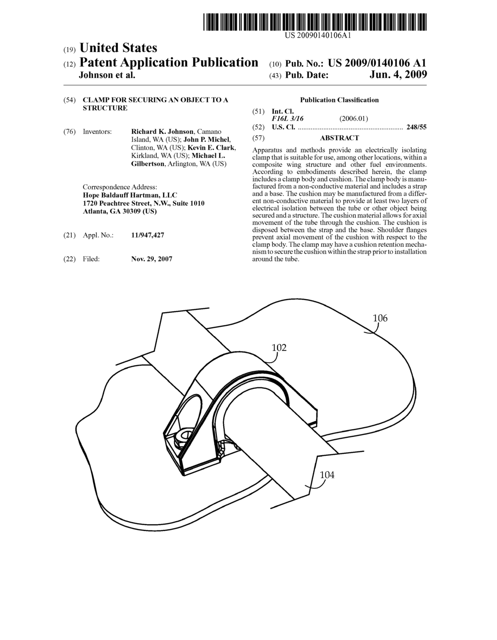 Clamp for Securing an Object to a Structure - diagram, schematic, and image 01