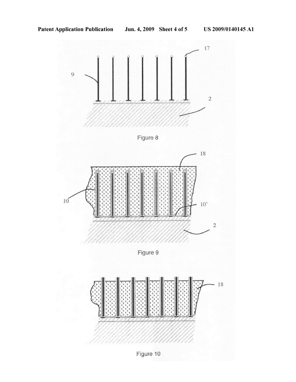 Electromagnetic radiation detector with nanowire connection and method for producing same - diagram, schematic, and image 05