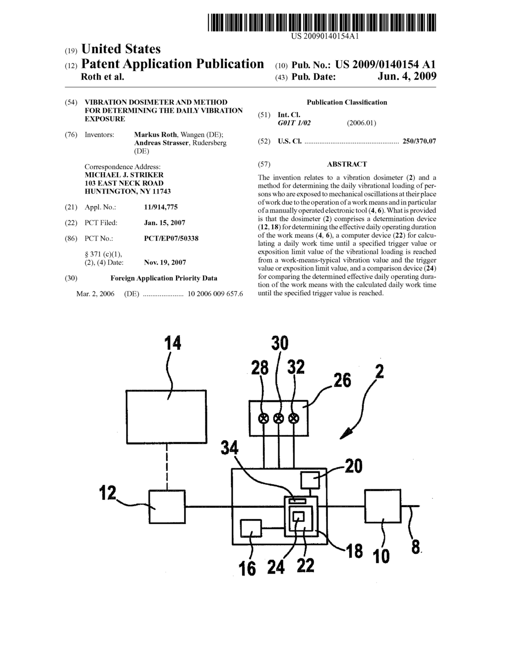 VIBRATION DOSIMETER AND METHOD FOR DETERMINING THE DAILY VIBRATION EXPOSURE - diagram, schematic, and image 01