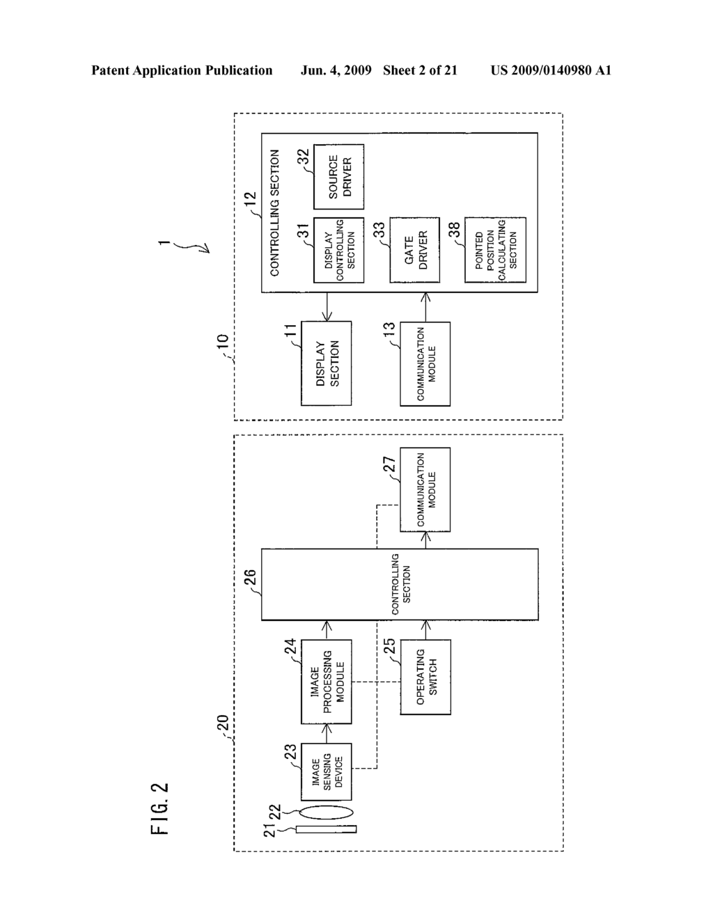 DISPLAY SYSTEM AND METHOD FOR DETECTING POINTED POSITION - diagram, schematic, and image 03