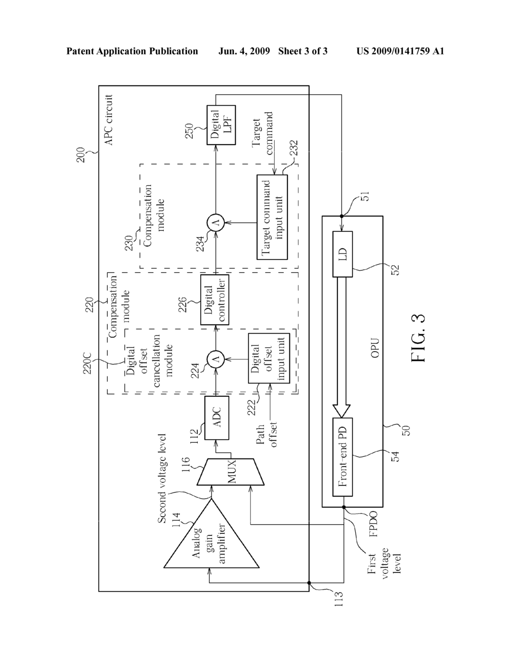 METHOD FOR DERIVING PRECISE CONTROL OVER LASER POWER OF AN OPTICAL PICKUP UNIT, AND ASSOCIATED AUTOMATIC POWER CALIBRATION CIRCUIT - diagram, schematic, and image 04