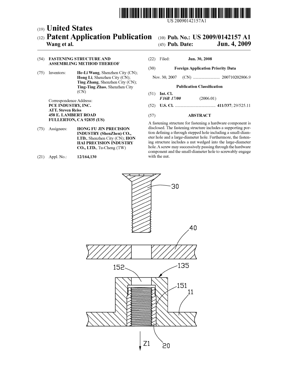 FASTENING STRUCTURE AND ASSEMBLING METHOD THEREOF - diagram, schematic, and image 01