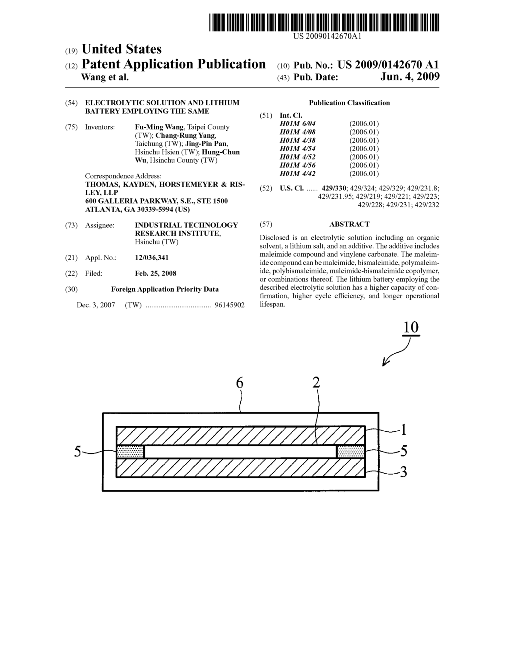 ELECTROLYTIC SOLUTION AND LITHIUM BATTERY EMPLOYING THE SAME - diagram, schematic, and image 01