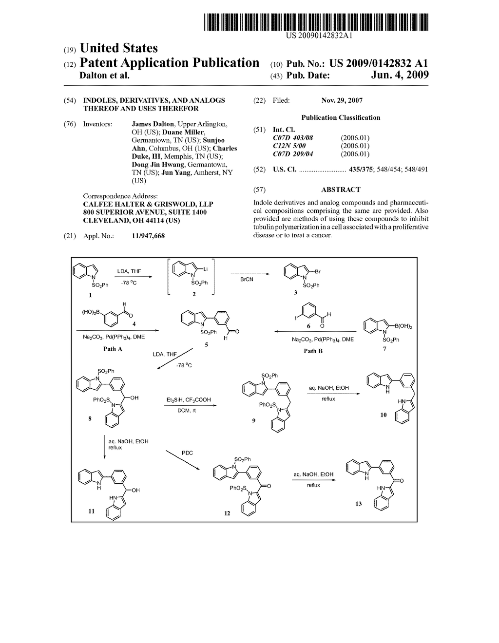 Indoles, Derivatives, and Analogs Thereof and Uses Therefor - diagram, schematic, and image 01