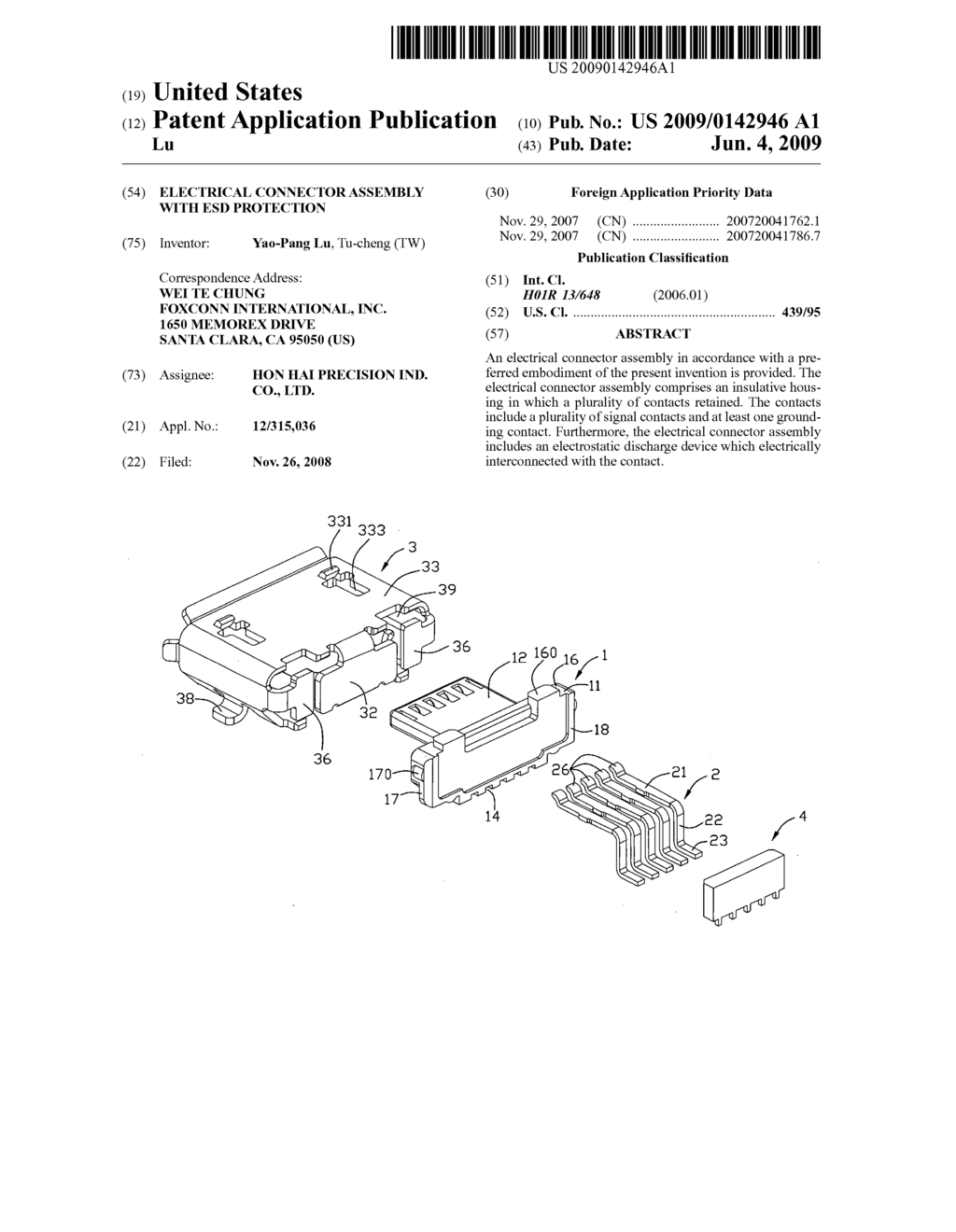 Electrical connector assembly with ESD protection - diagram, schematic, and image 01