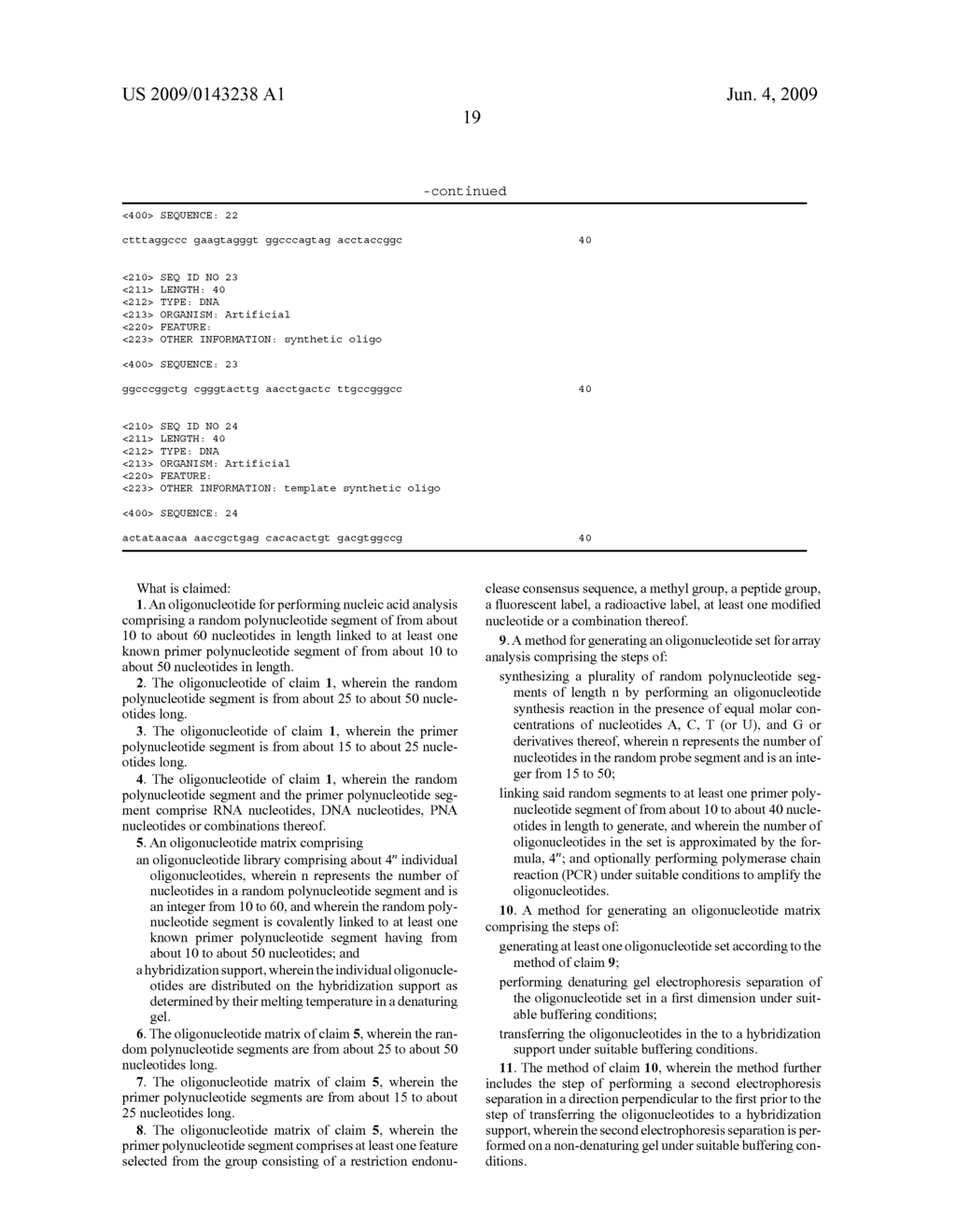 Oligonucleotide matrix and methods of use - diagram, schematic, and image 29