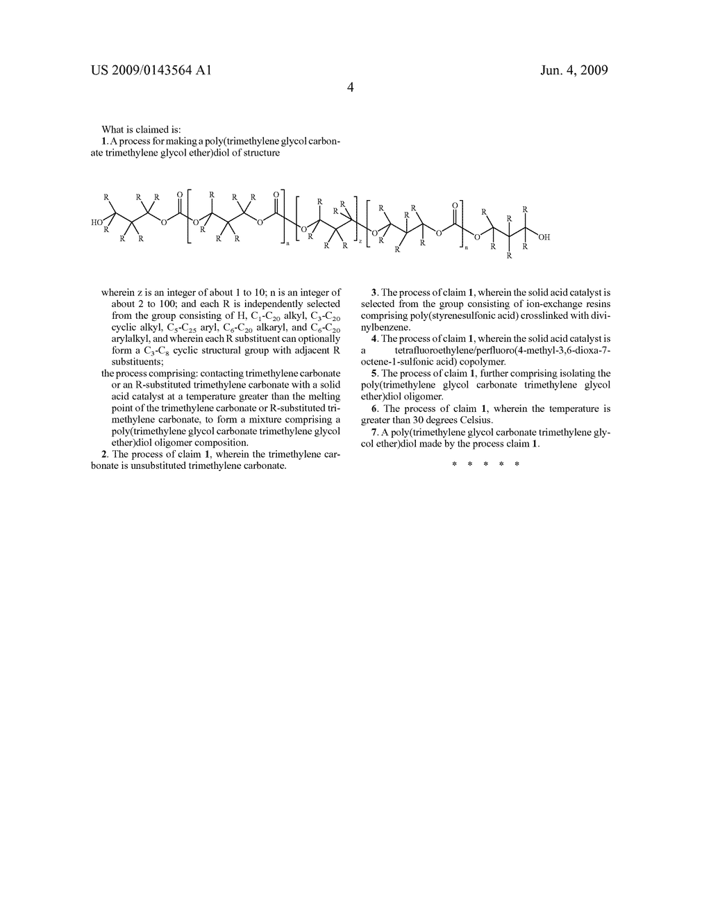 PROCESSES FOR THE POLYMERIZATION OF TRIMETHYLENE CARBONATE TO POLY(TRIMETHYLENE GLYCOL CARBONATE TRIMETHYLENE GLYCOL ETHER) DIOL - diagram, schematic, and image 05