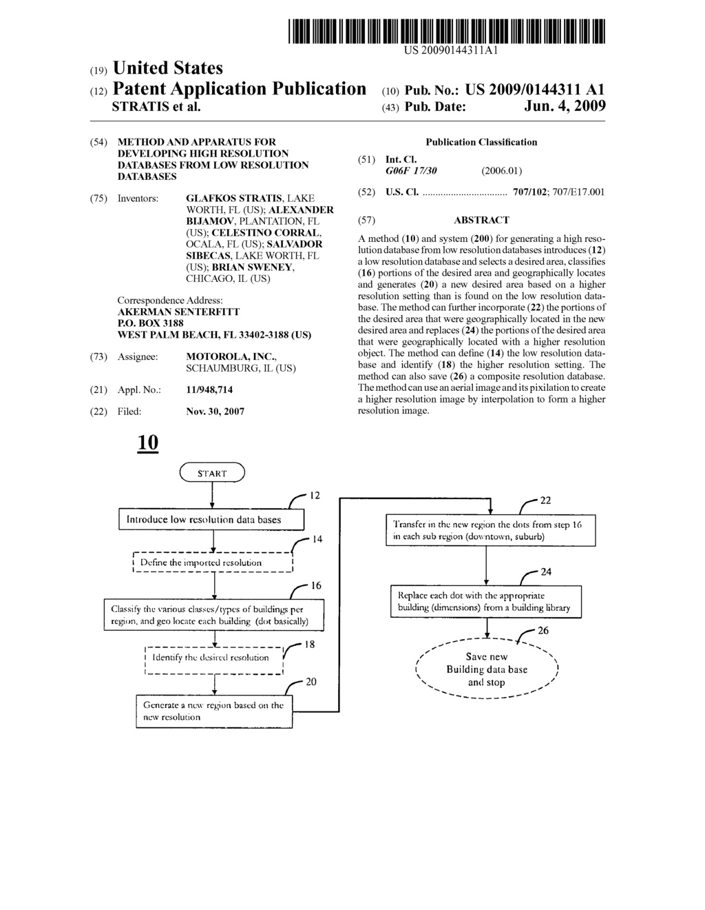 METHOD AND APPARATUS FOR DEVELOPING HIGH RESOLUTION DATABASES FROM LOW RESOLUTION DATABASES - diagram, schematic, and image 01