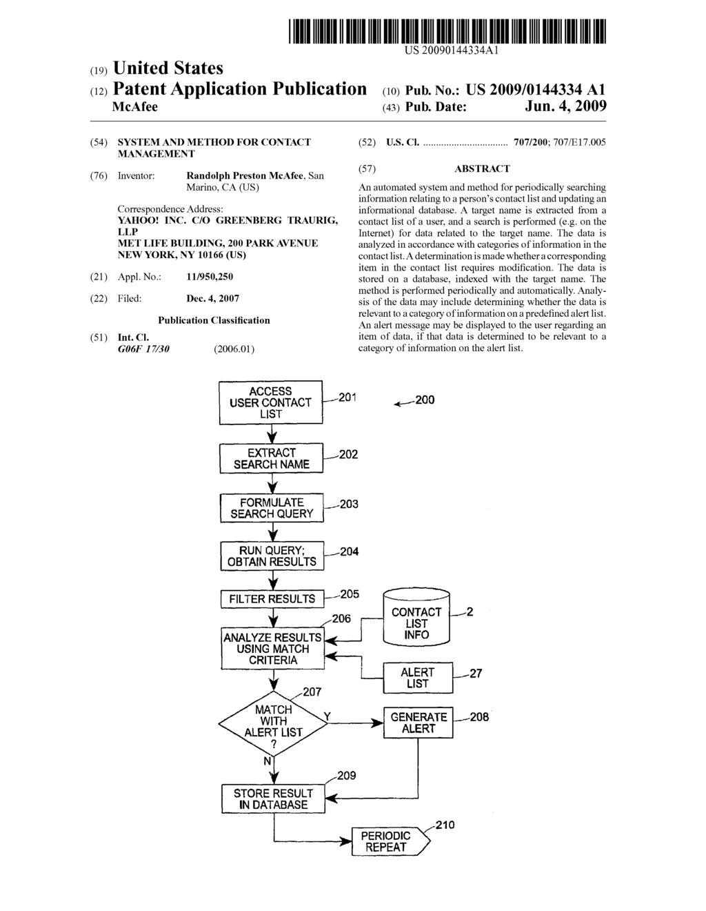 SYSTEM AND METHOD FOR CONTACT MANAGEMENT - diagram, schematic, and image 01