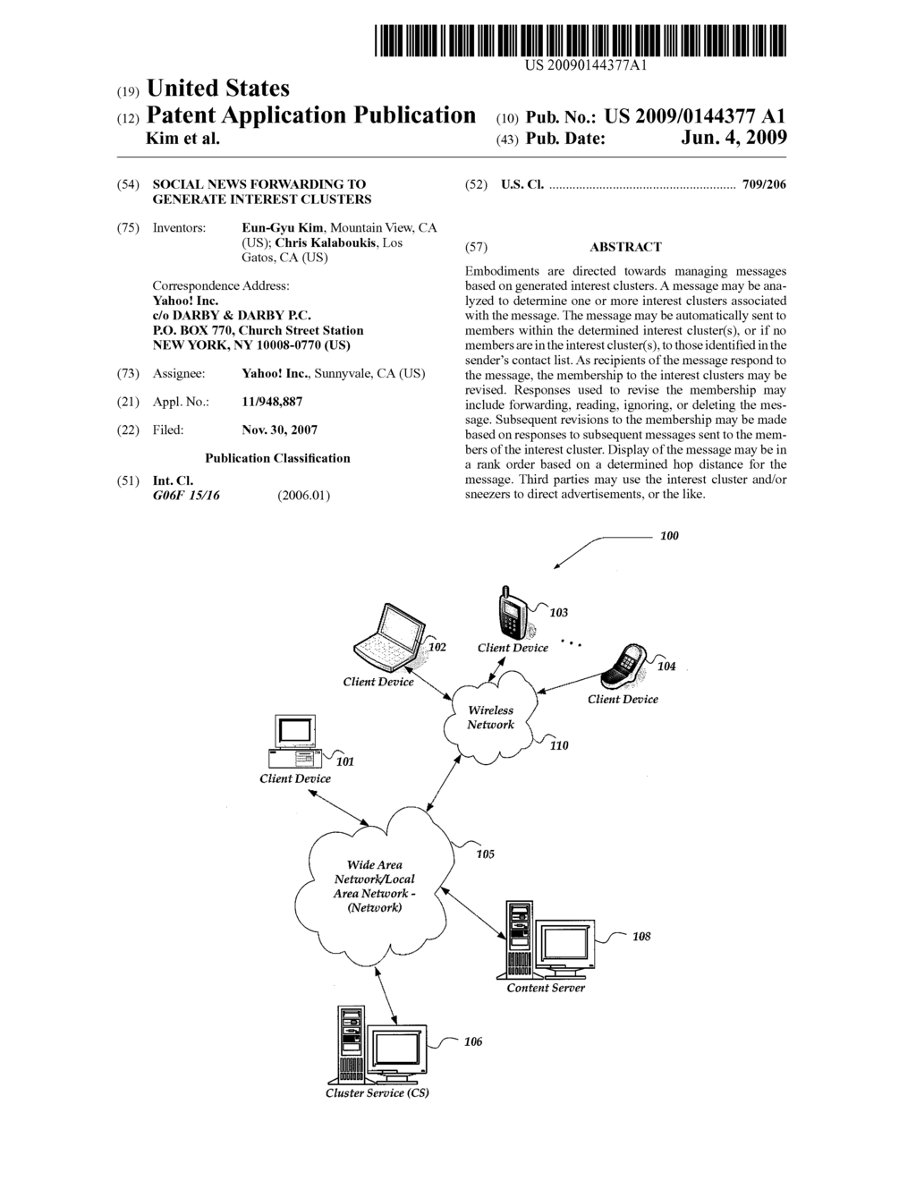 SOCIAL NEWS FORWARDING TO GENERATE INTEREST CLUSTERS - diagram, schematic, and image 01