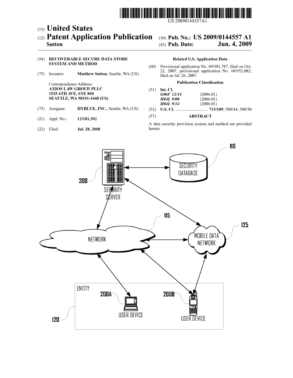 RECOVERABLE SECURE DATA STORE SYSTEM AND METHOD - diagram, schematic, and image 01