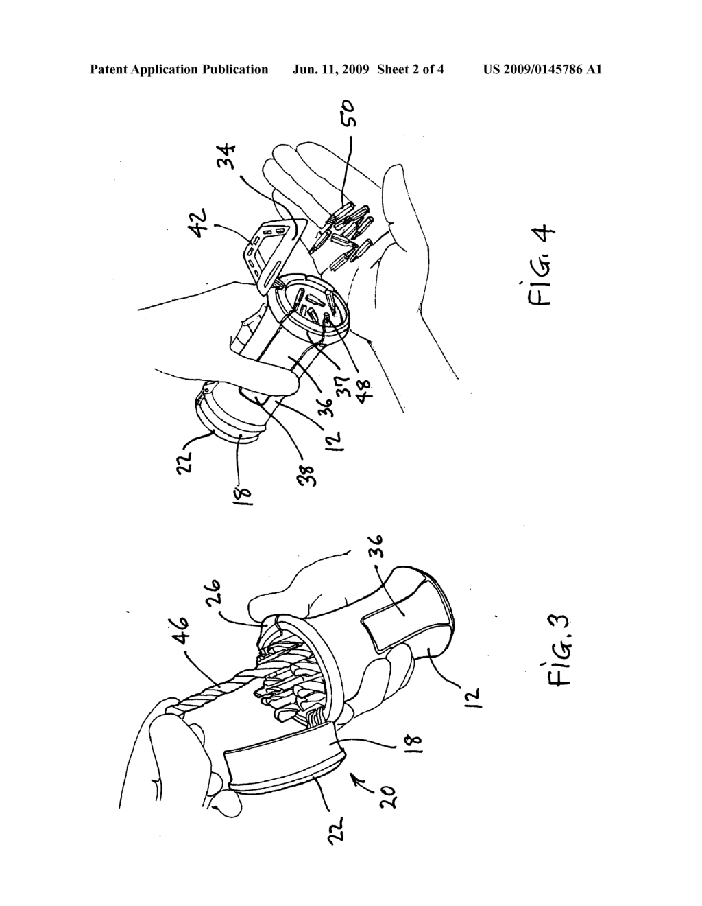 Single hand-operated dispenser for drill and driver bits - diagram, schematic, and image 03