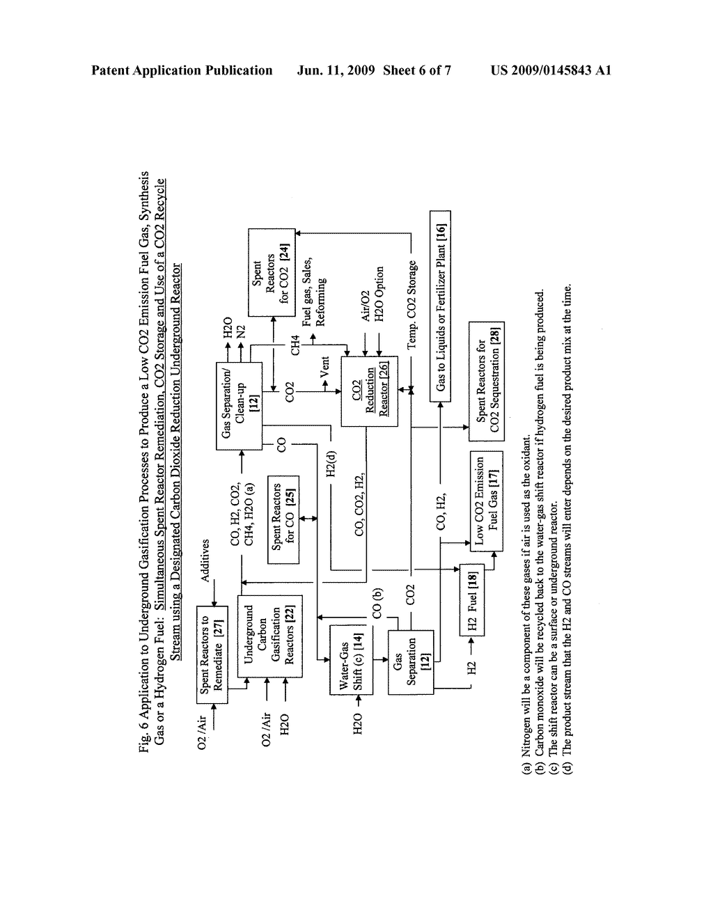 Method for reducing carbon dioxide emissions and water contamination potential while increasing product yields from carbon gasification and energy production processes - diagram, schematic, and image 07