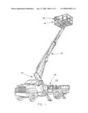 Wireless and wired control mechanism for an aerial lift or crane diagram and image