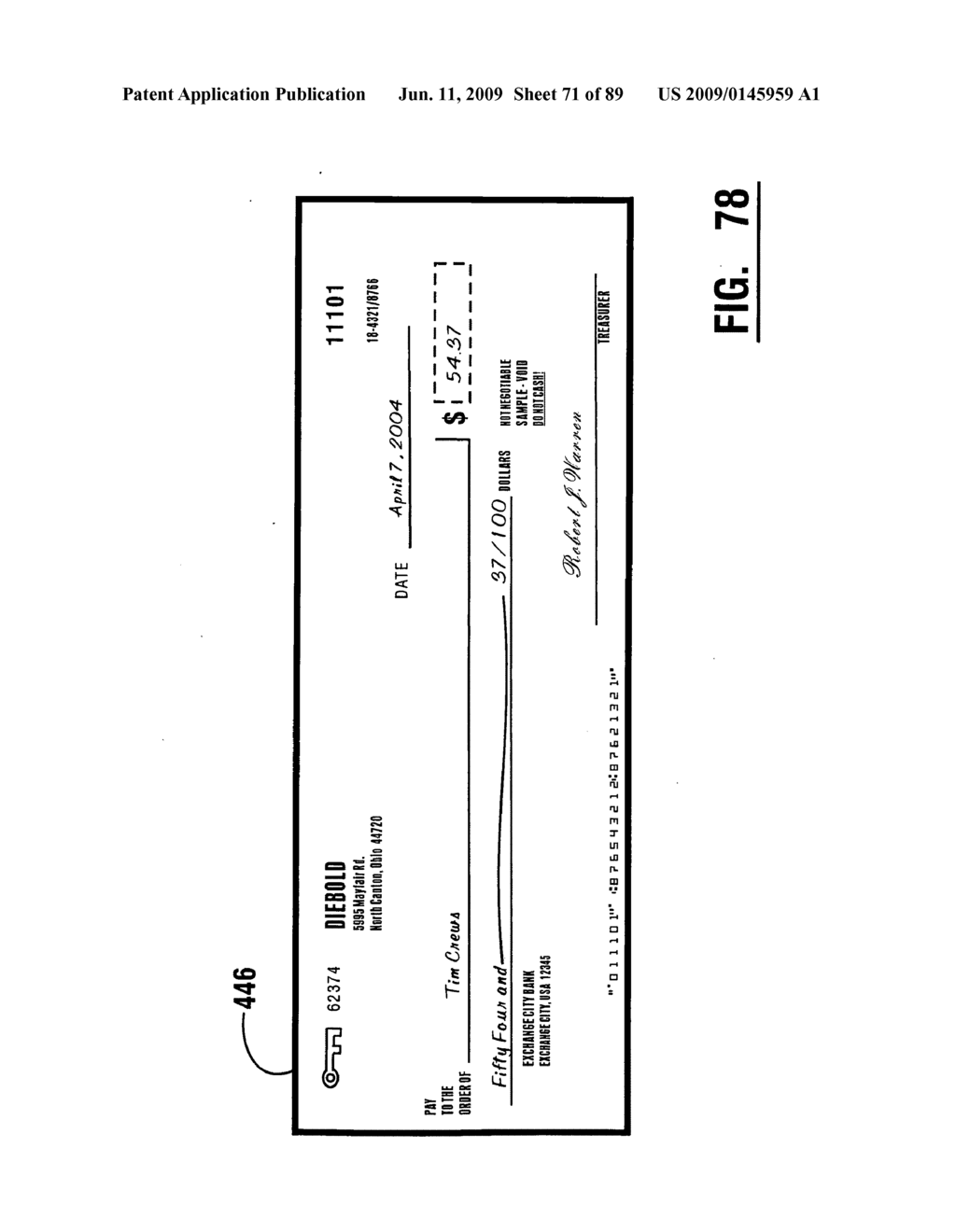 Check accepting and cash dispensing automated banking machine that operates responsive to data bearing records - diagram, schematic, and image 72