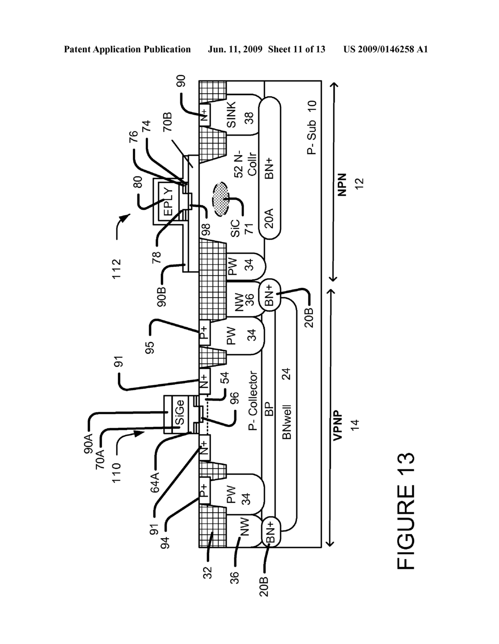 SELF-ALIGNED VERTICAL PNP TRANSISTOR FOR HIGH PERFORMANCE SiGe CBiCMOS PROCESS - diagram, schematic, and image 12