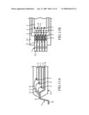 Chip-stacked package structure with asymmetrical leadframe diagram and image