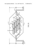 Chip-stacked package structure with asymmetrical leadframe diagram and image