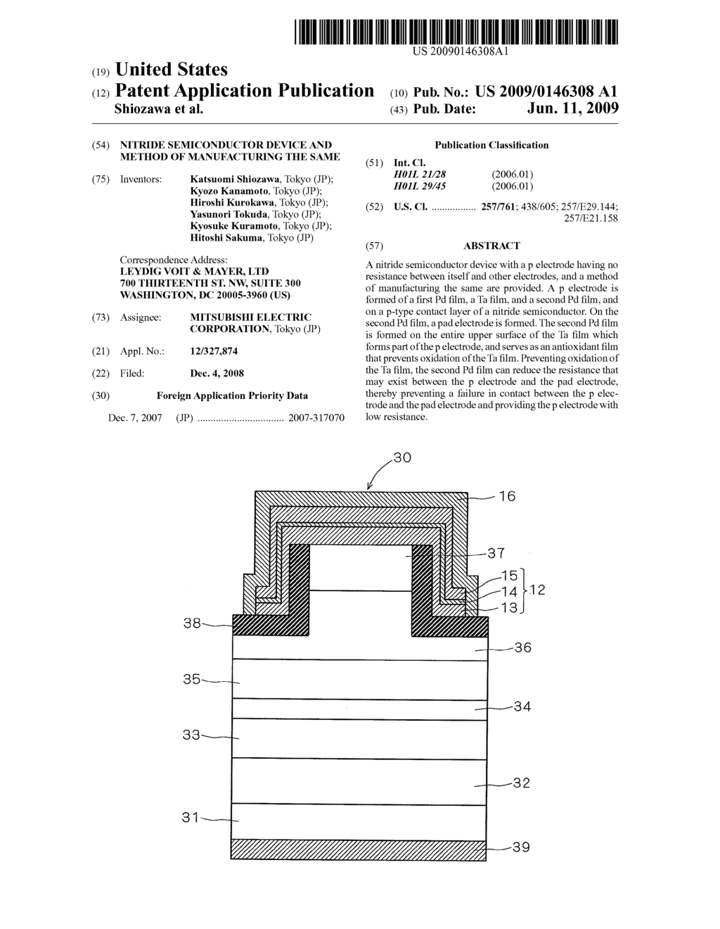 NITRIDE SEMICONDUCTOR DEVICE AND METHOD OF MANUFACTURING THE SAME - diagram, schematic, and image 01