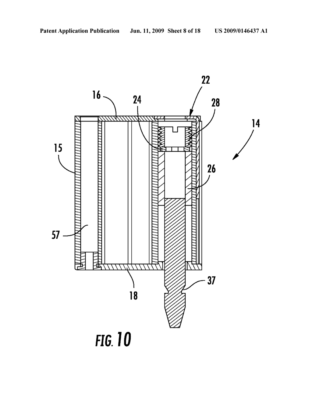 Reusable locking body, of bolt-type seal lock, having open-ended passageway - diagram, schematic, and image 09