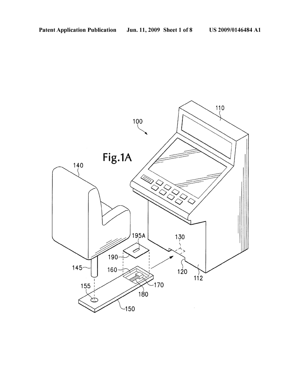 CHAIR SLED LOCKING MECHANISM FOR GAMING DEVICE - diagram, schematic, and image 02