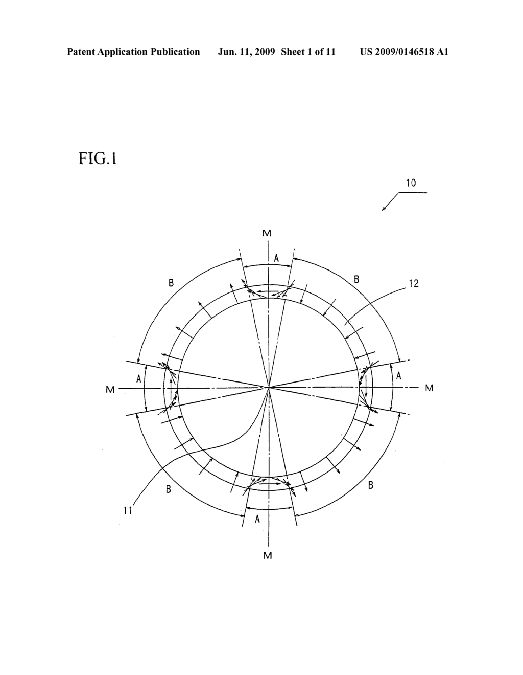 Anisotropic bonded magnet for use in a 4-pole motor, a motor employing that magnet, and an alignment process apparatus for the anisotropic bonded magnet for use in a 4-pole motor - diagram, schematic, and image 02