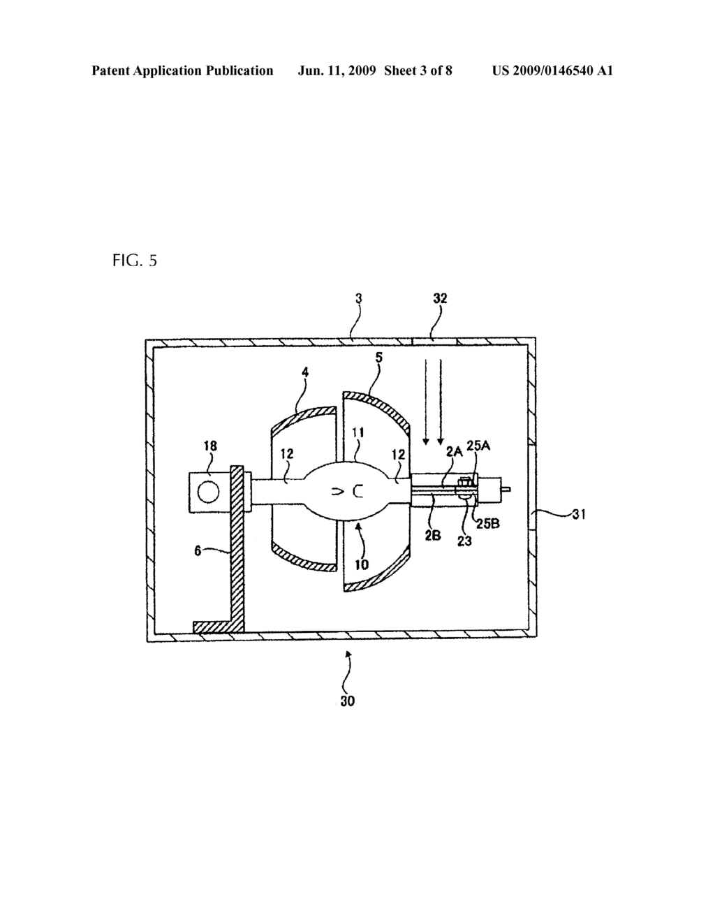 DISCHARGE LAMP OF THE SHORT ARC TYPE AND A LIGHT SOURCE DEVICE HAVING THE DISCHARGE LAMP OF THE SHORT ARC TYPE - diagram, schematic, and image 04