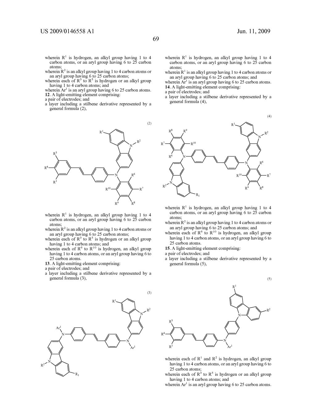 Stilbene Derivatives, Light-Emitting Element and Light-Emitting Device - diagram, schematic, and image 101