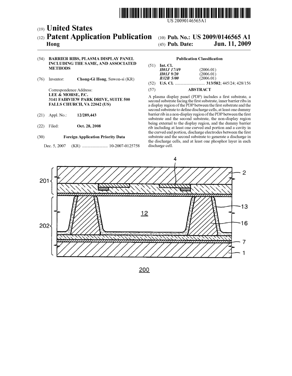 Barrier ribs, plasma display panel including the same, and associated methods - diagram, schematic, and image 01