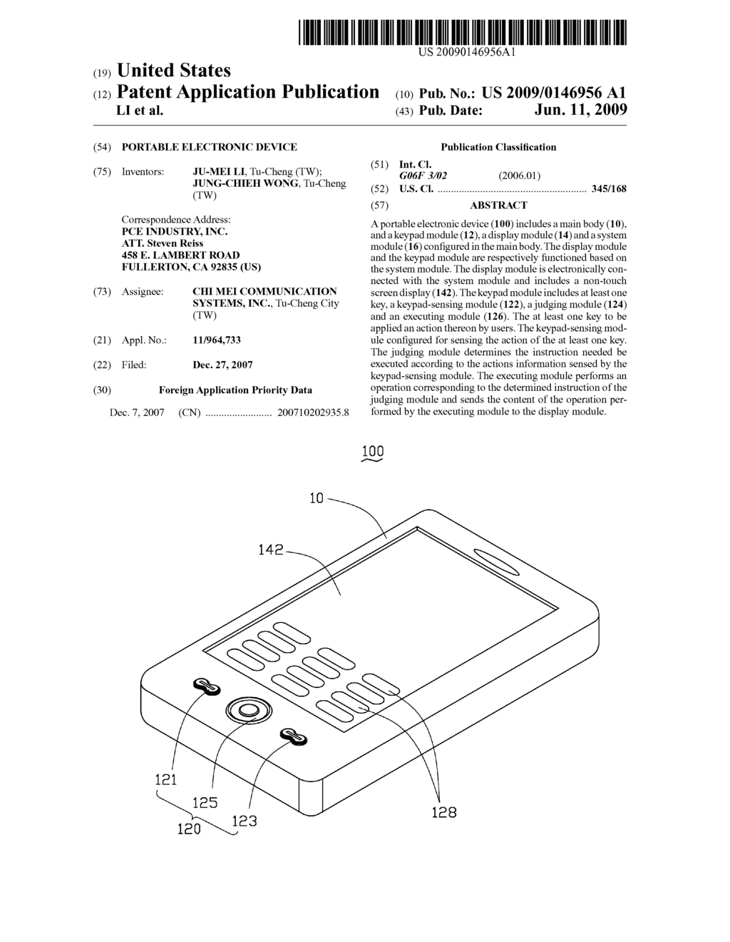 PORTABLE ELECTRONIC DEVICE - diagram, schematic, and image 01