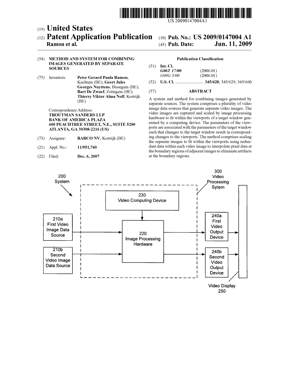 Method And System For Combining Images Generated By Separate Sources - diagram, schematic, and image 01