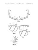 Sports glasses with lens adapter for semi-rimless construction diagram and image