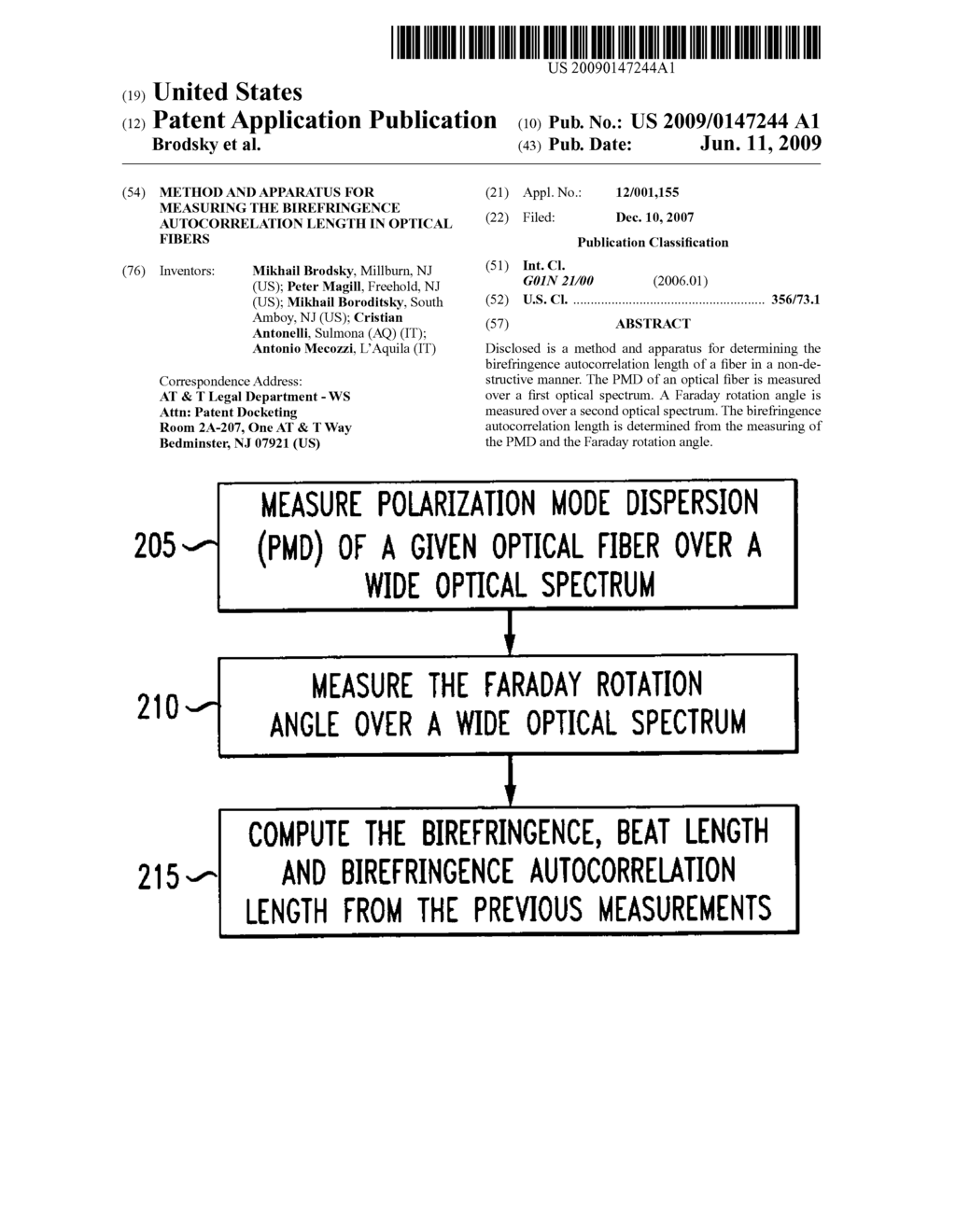 Method and apparatus for measuring the birefringence autocorrelation length in optical fibers - diagram, schematic, and image 01