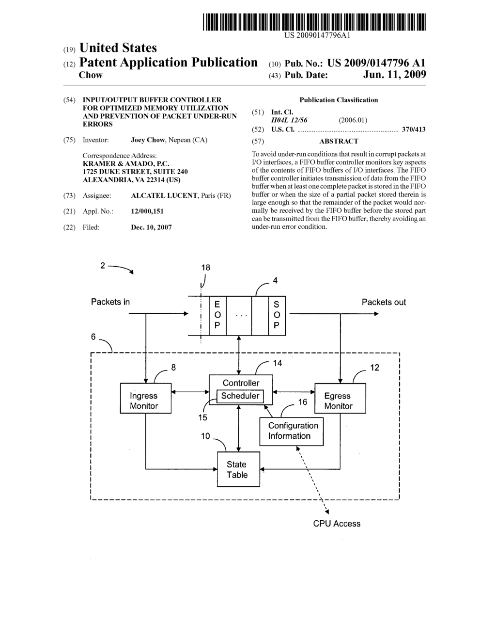 Input/output buffer controller for optimized memory utilization and prevention of packet under-run errors - diagram, schematic, and image 01