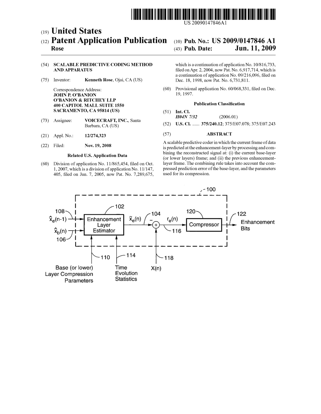 SCALABLE PREDICTIVE CODING METHOD AND APPARATUS - diagram, schematic, and image 01