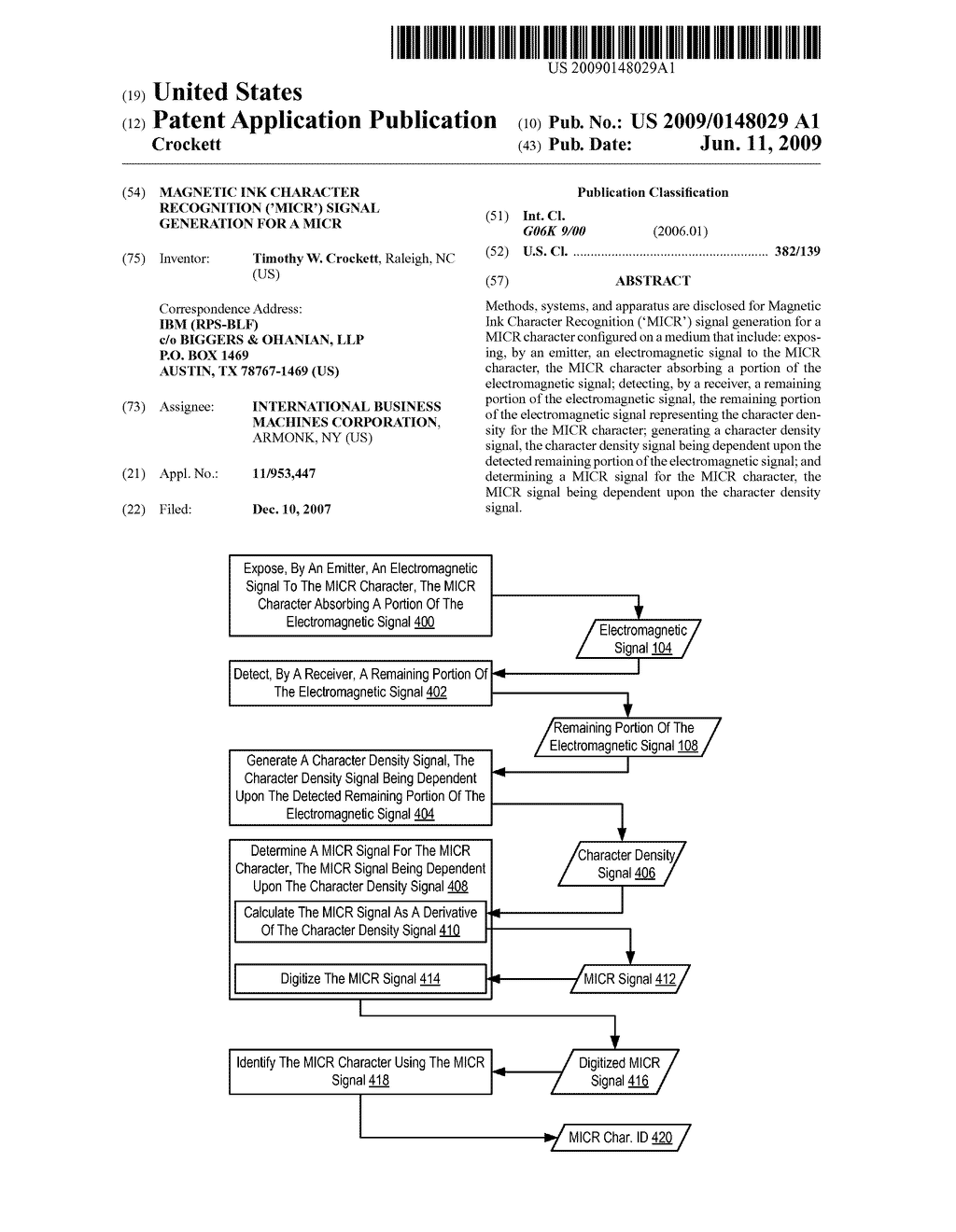 Magnetic Ink Character Recognition ('MICR') Signal Generation For A MICR - diagram, schematic, and image 01