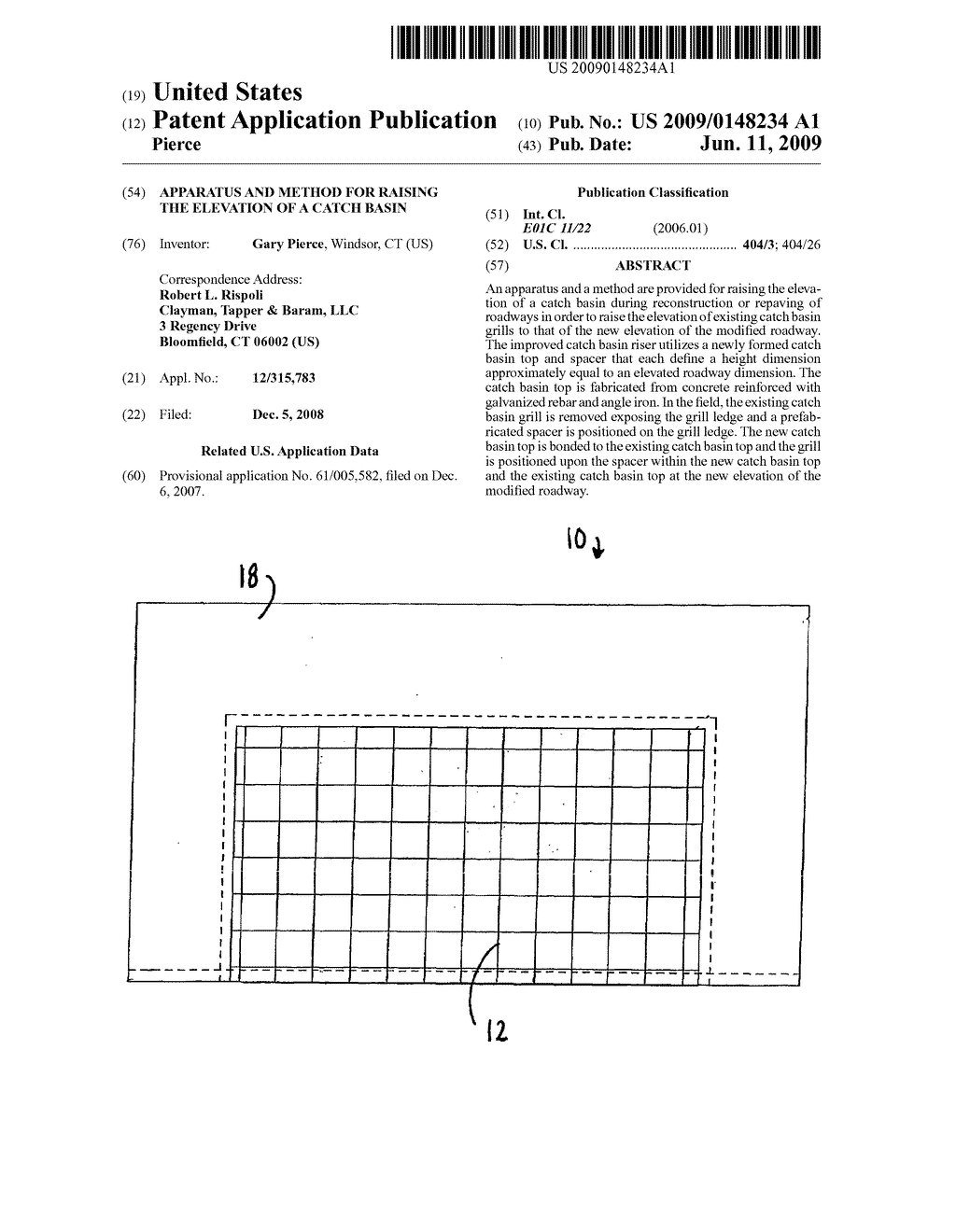 Apparatus and method for raising the elevation of a catch basin - diagram, schematic, and image 01