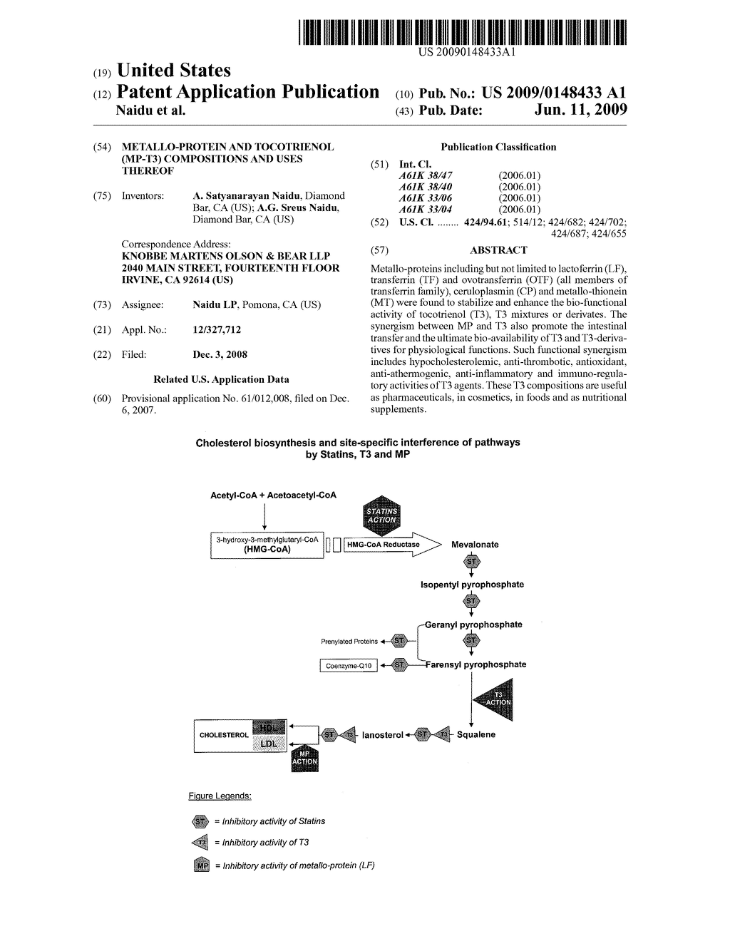 METALLO-PROTEIN AND TOCOTRIENOL (MP-T3) COMPOSITIONS AND USES THEREOF - diagram, schematic, and image 01