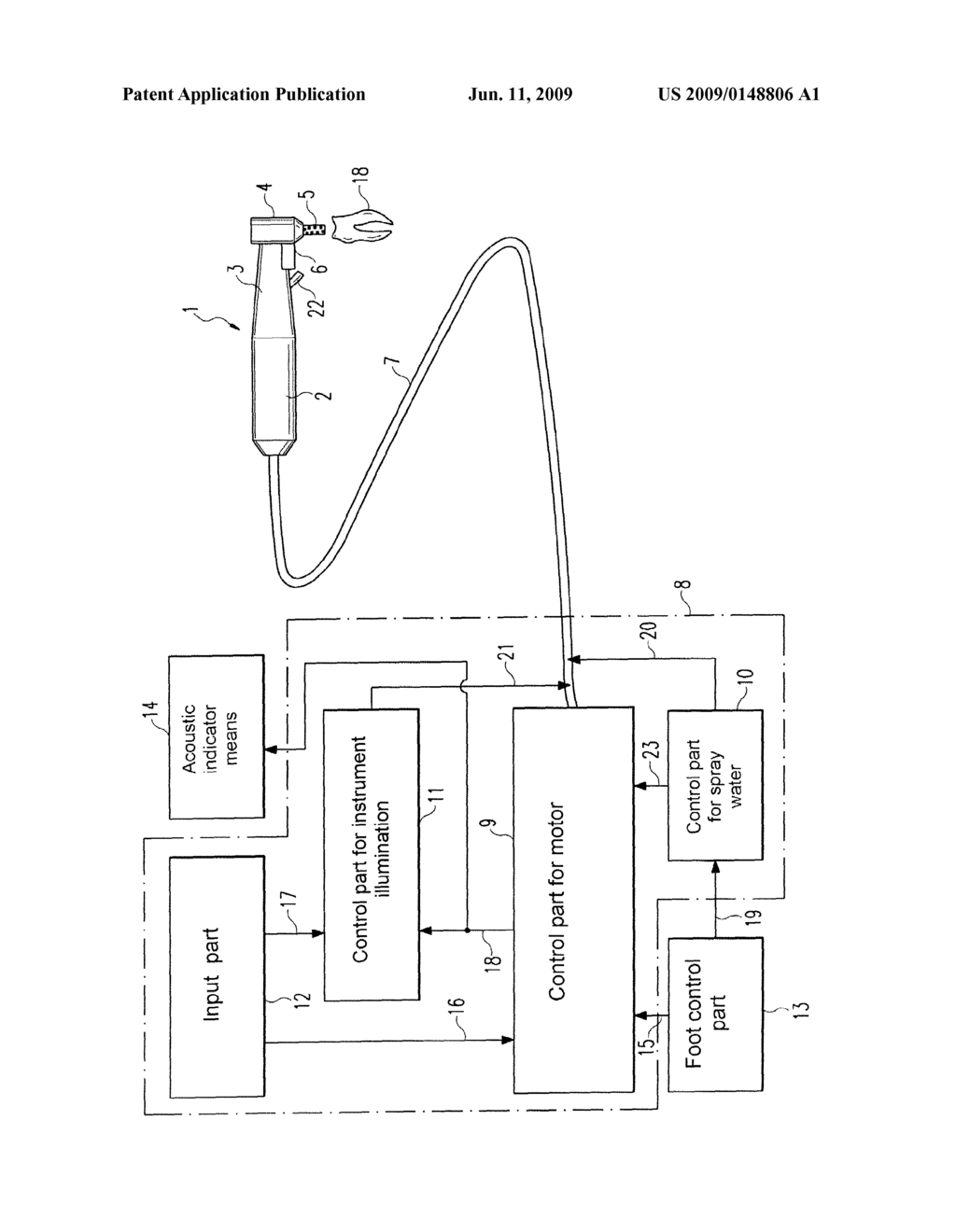 Control Device for the Drive of a Dental Handpiece - diagram, schematic, and image 02