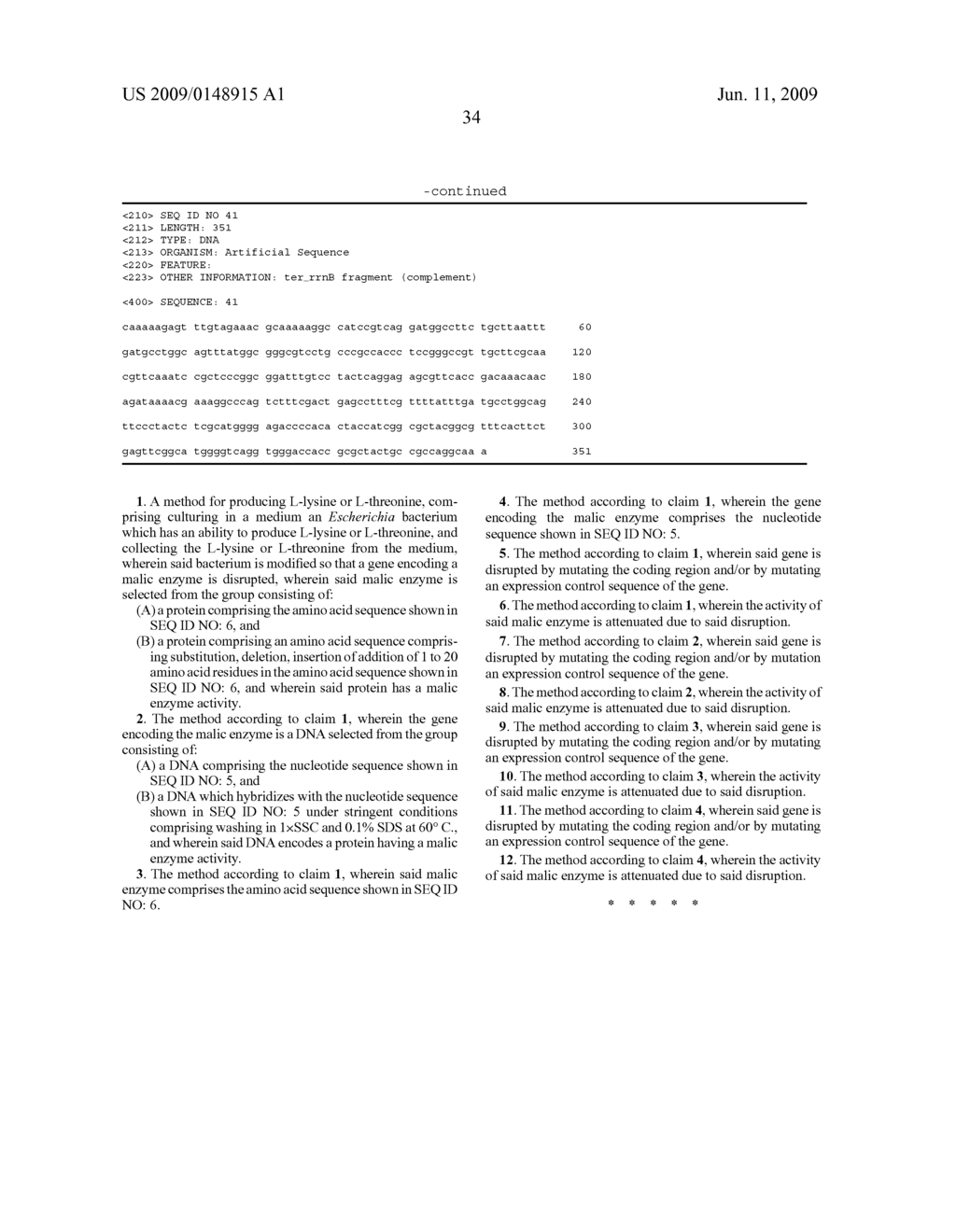 Method for Producing L-Lysine or L-Threonine - diagram, schematic, and image 39