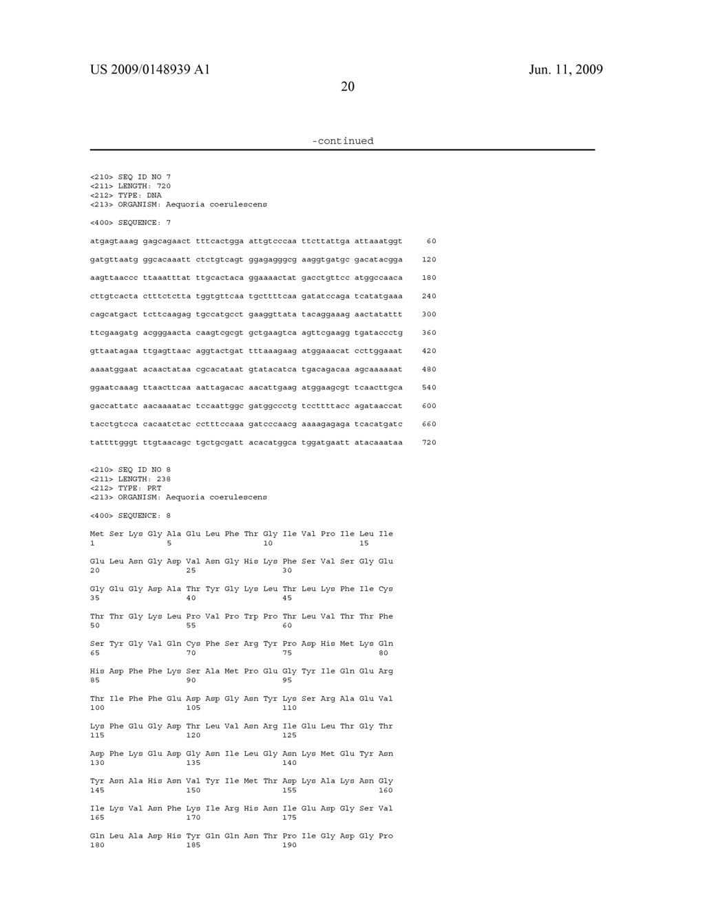 NOVEL FLUORESCENT PROTEINS FROM AEQUOREA COERULSCENS AND METHODS FOR USING SAME - diagram, schematic, and image 44