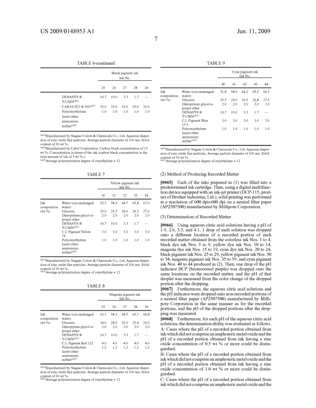 DETERMINING METHOD OF INK FOR INK-JET RECORDING OR RECORDED MATTER, INK FOR INK-JET RECORDING AND INK SET FOR INK-JET RECORDING - diagram, schematic, and image 08