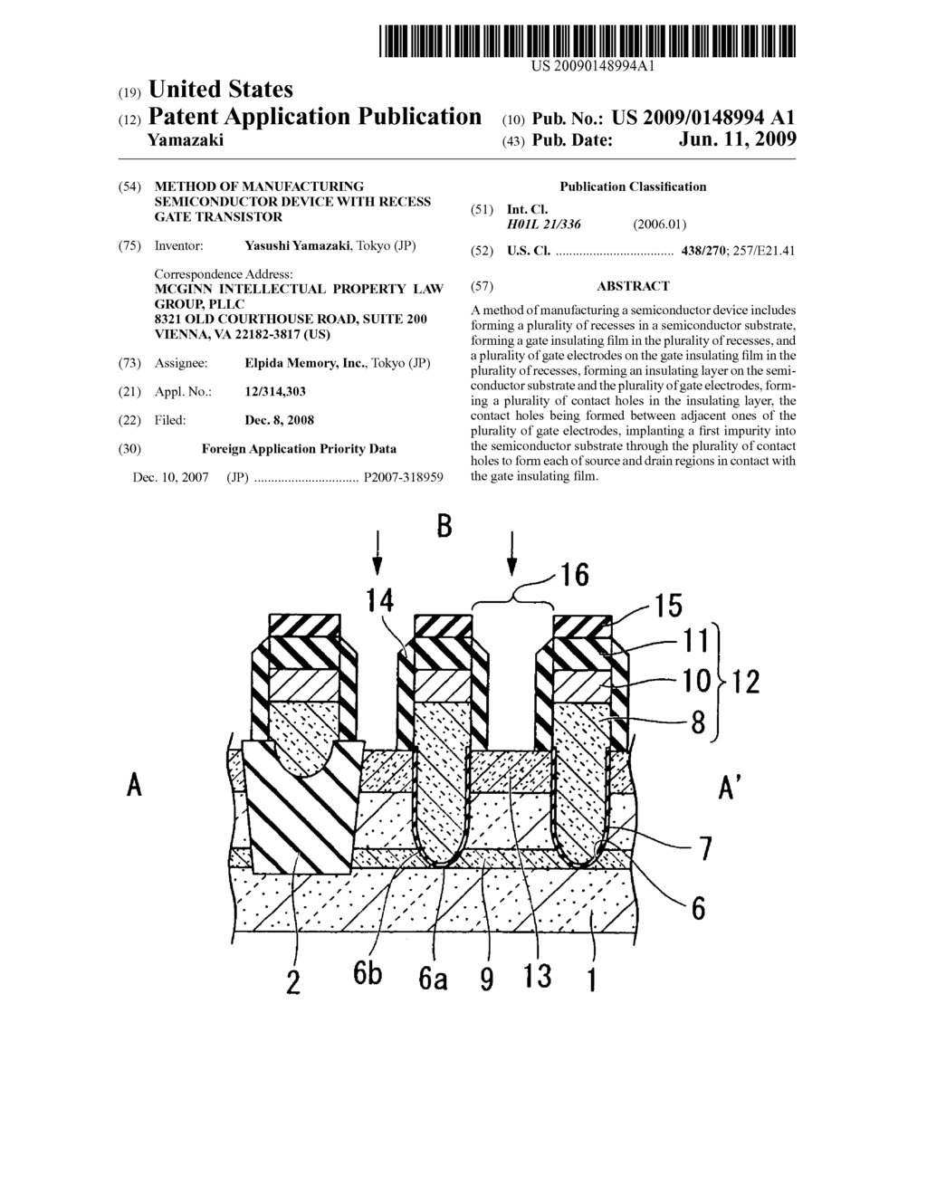 Method of manufacturing semiconductor device with recess gate transistor - diagram, schematic, and image 01