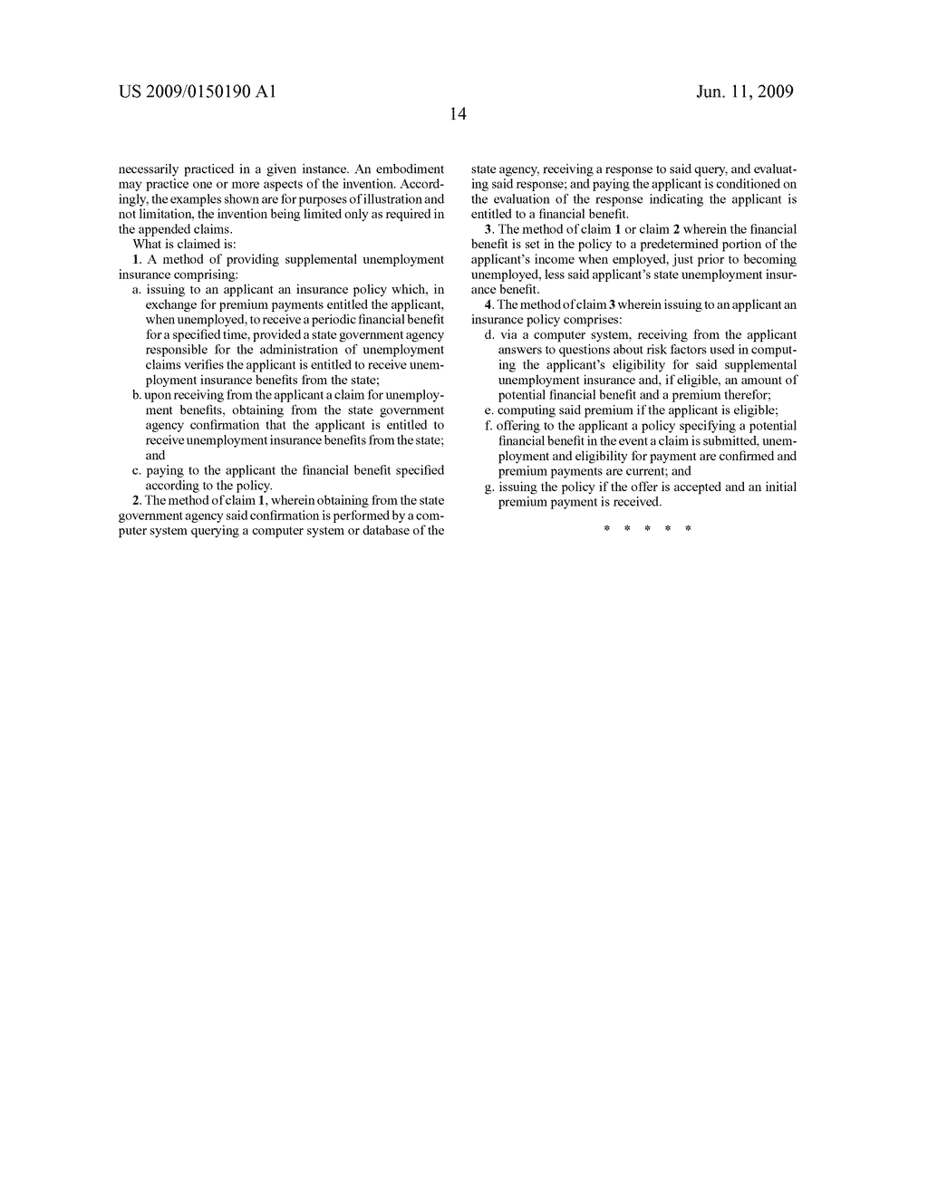 PRIVATE SUPPLEMENTAL UNEMPLOYMENT/LAYOFF INSURANCE METHOD AND SYSTEM - diagram, schematic, and image 18