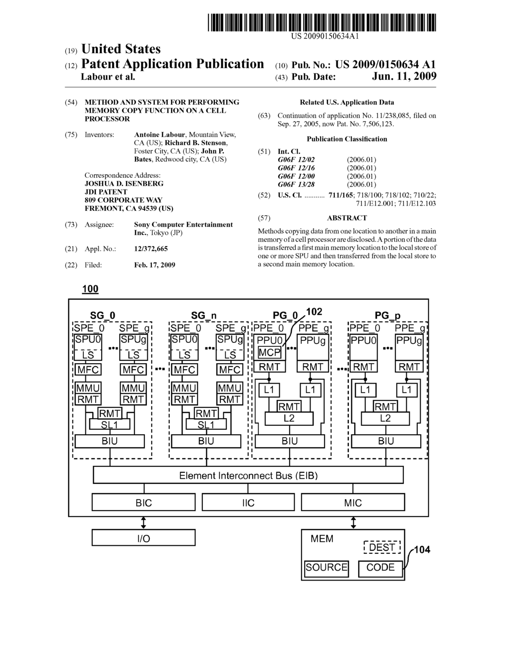 METHOD AND SYSTEM FOR PERFORMING MEMORY COPY FUNCTION ON A CELL PROCESSOR - diagram, schematic, and image 01